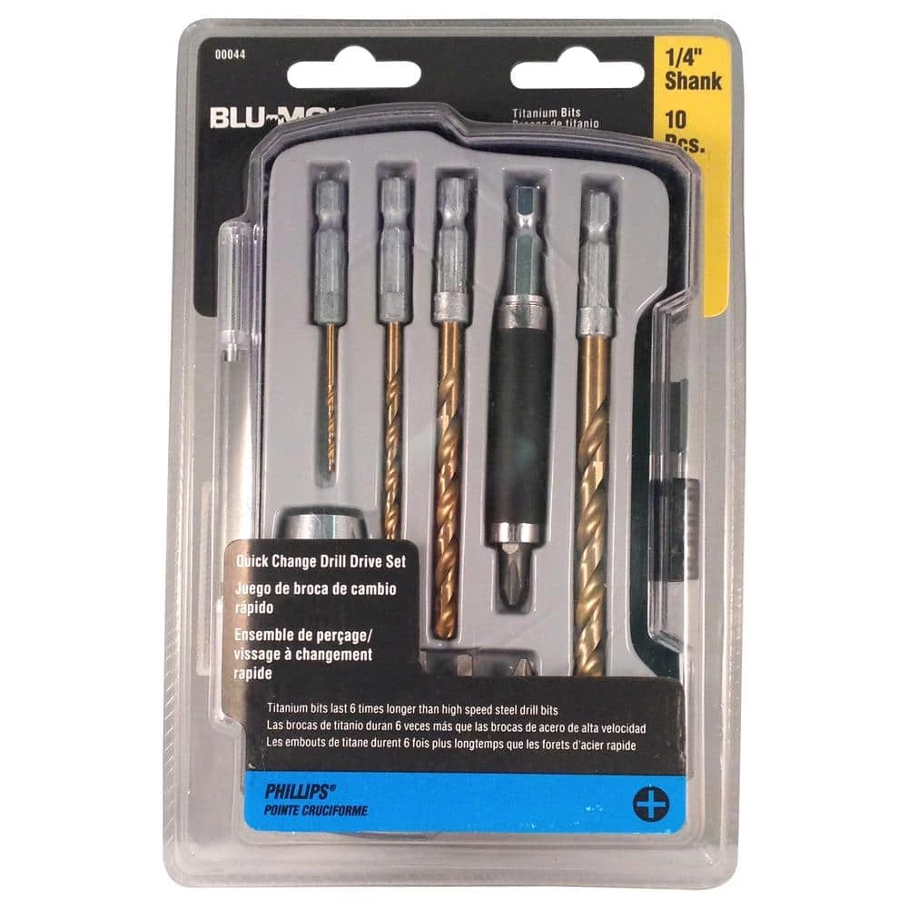 Disston Titanium Nitride Coated Quick Change Drill Bit and Drive Set (10-Piece) by BLU-MOL 2 Disston Titanium Nitride Coated Quick Change Drill Bit and Drive Set (10-Piece) by BLU-MOL - Image 2