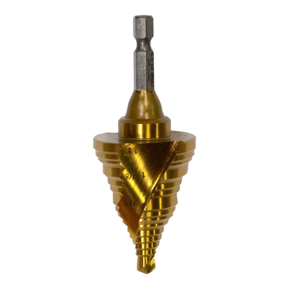 1/4 in. to 1-3/8 in. - #6 Cobalt Spiral Step Drill Bit (18-Steps) by BLU-MOL 1 1/4 in. to 1-3/8 in. - #6 Cobalt Spiral Step Drill Bit (18-Steps) by BLU-MOL