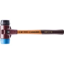 Simplex 50 2.5 lbs. Mallet with Soft Blue Rubber (Non-Marring) and Black Rubber Inserts by Halder