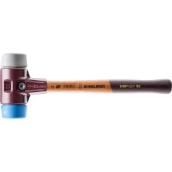 Simplex 60 3.5 lbs. Mallet with Soft Blue Rubber, Grey Rubber Inserts, Non-Marring by Halder