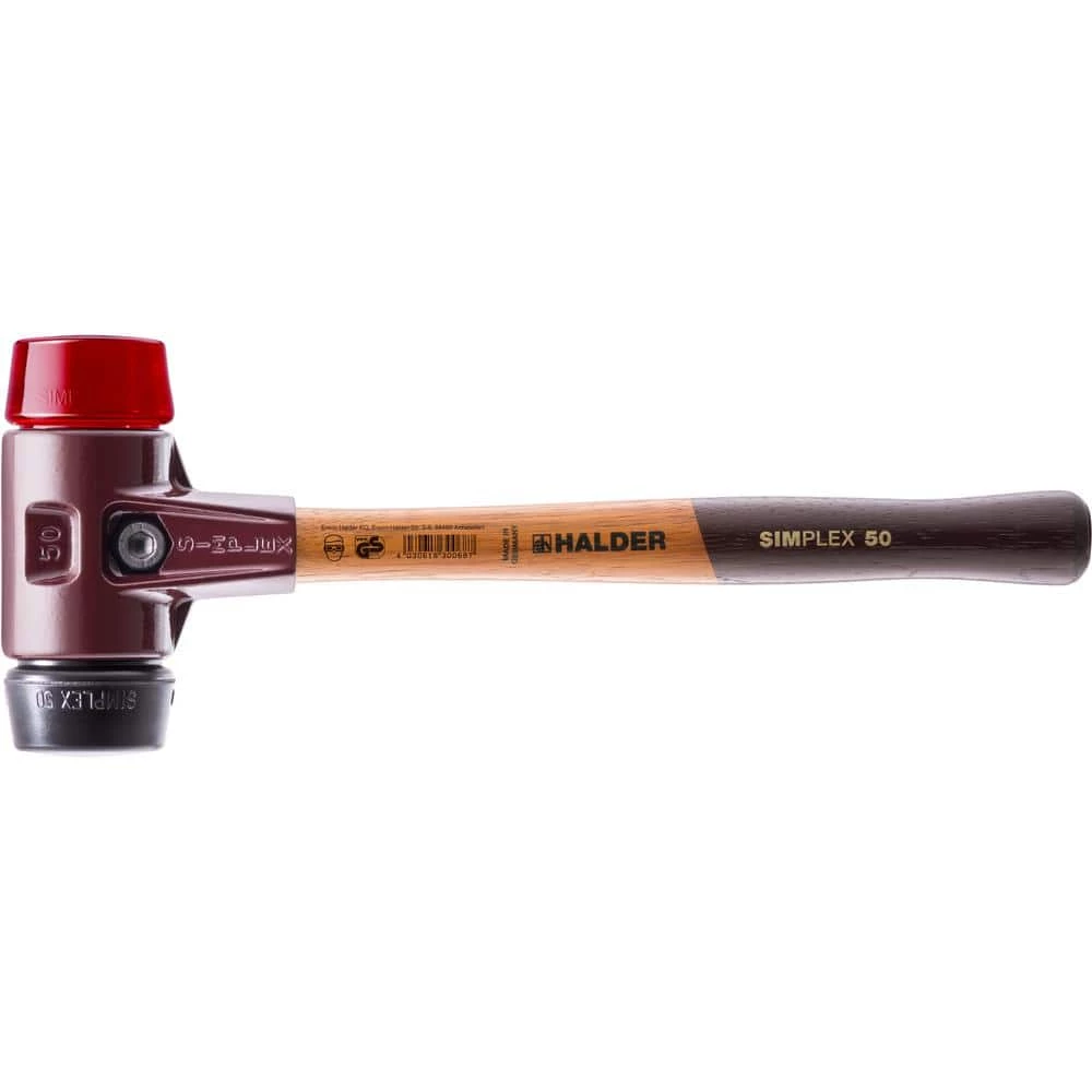 Simplex 40 22 oz. Mallet with Black Rubber, Red Plastic Inserts by Halder 1 Simplex 40 22 oz. Mallet with Black Rubber, Red Plastic Inserts by Halder