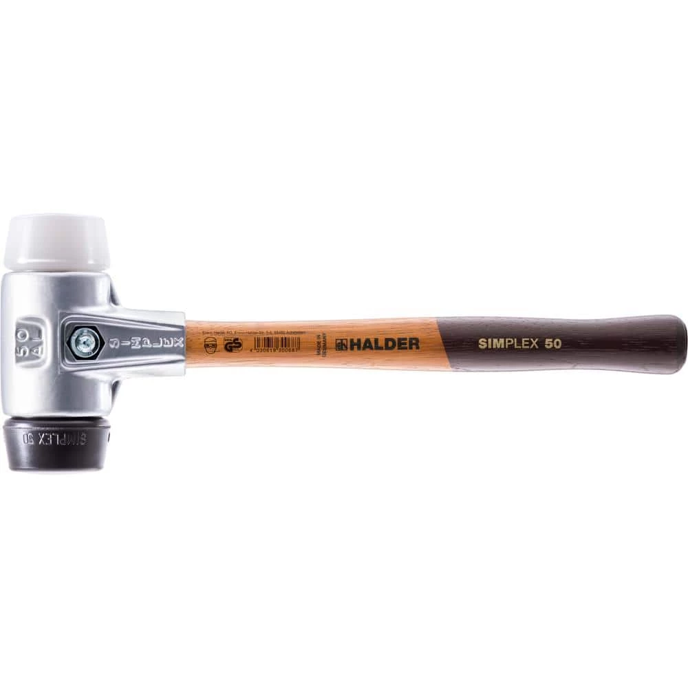 Simplex 40 12 oz. Mallet, Aluminum Housing with Black Rubber, Superplastic Inserts by Halder 1 Simplex 40 12 oz. Mallet, Aluminum Housing with Black Rubber, Superplastic Inserts by Halder