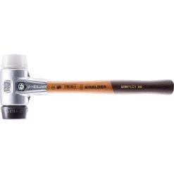 Simplex 60 2 lbs. Mallet, Aluminum Housing with Black Rubber and Superplastic Inserts by Halder