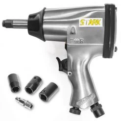1/2 in. Drive Air Impact Wrench Gun Extended Anvil with 3 Socket Set by STARK USA
