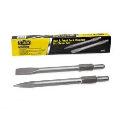 16 in. Flat and Point Bit Chisel and 1-1/8 in. Steel Hex Shank for Electric Demolition Jack Hammer (2-Piece) by STARK USA