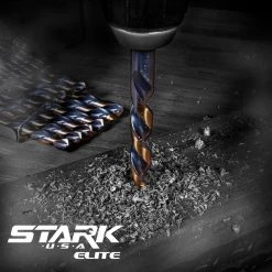 29-Piece 1/16 in. to 1/2 in. Left-Hand Cobalt Coated High Speed Steel Drill Bit Set Index by STARK USA -Industrial Tools Sales stark usa twist drill bits 30301 h 1f 1000