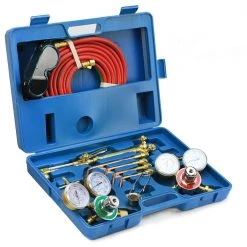 Cut Welder Kit with Torch, Oxygen and Acetylene Regulators, 3/16 in. x 15 ft. Hose, Victor Type Cutting Welding Brazing by STARK USA