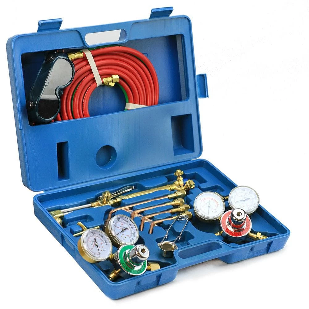 Cut Welder Kit with Torch, Oxygen and Acetylene Regulators, 3/16 in. x 15 ft. Hose, Victor Type Cutting Welding Brazing by STARK USA 1 Cut Welder Kit with Torch, Oxygen and Acetylene Regulators, 3/16 in. x 15 ft. Hose, Victor Type Cutting Welding Brazing by STARK USA
