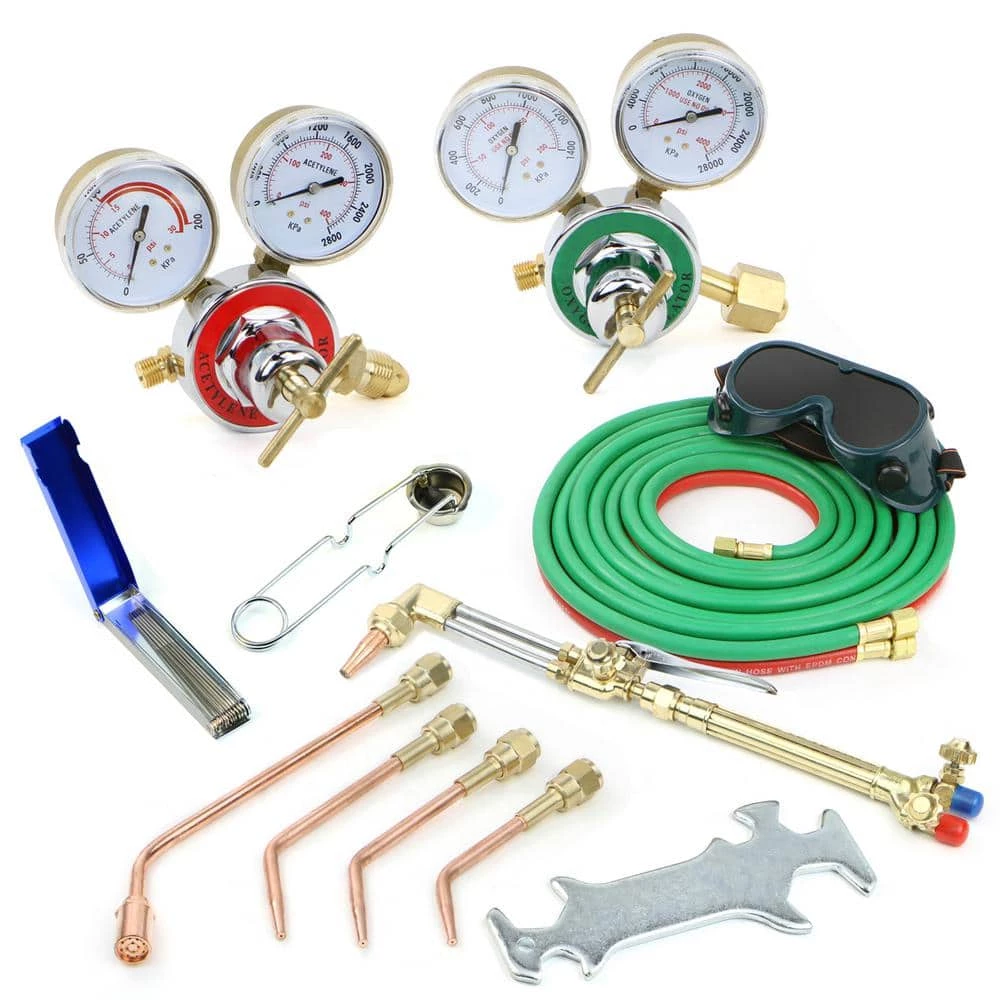 Cut Welder Kit with Torch, Oxygen and Acetylene Regulators, 3/16 in. x 15 ft. Hose, Victor Type Cutting Welding Brazing by STARK USA 2 Cut Welder Kit with Torch, Oxygen and Acetylene Regulators, 3/16 in. x 15 ft. Hose, Victor Type Cutting Welding Brazing by STARK USA - Image 2