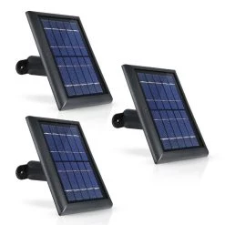 Solar Panel Compatible with Ring Spotlight Cam Battery and Ring Stick Up Cam Battery (3 Pack, Black) by Wasserstein