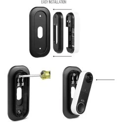 Wall Plate Compatible with Arlo Essential Wire-Free Video Doorbell in Black by Wasserstein -Industrial Tools Sales wasserstein home safety accessories arloessdbwallplateus 44 1000