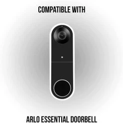 Wall Plate Compatible with Arlo Essential Wire-Free Video Doorbell in Black by Wasserstein -Industrial Tools Sales wasserstein home safety accessories arloessdbwallplateus 76 1000