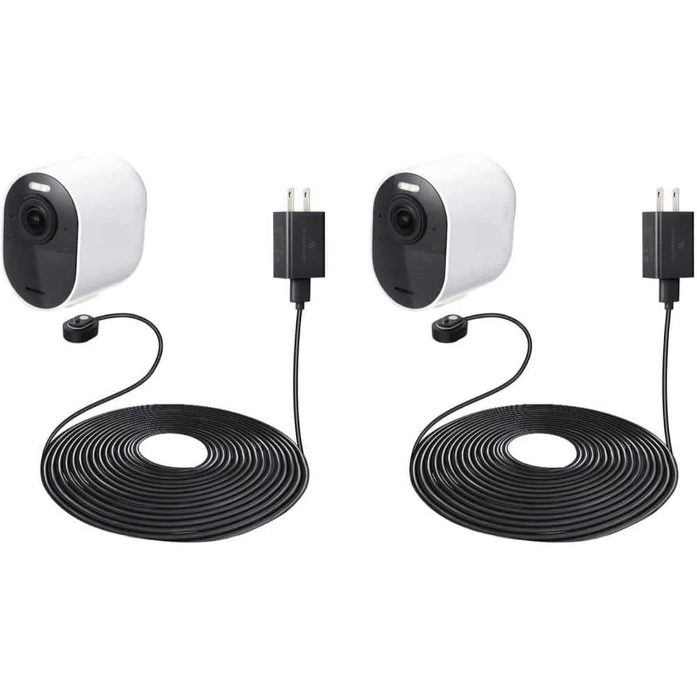 Arlo Ultra/Ultra 2 and Pro 3/Pro 4 Outdoor 25 ft. Magnetic Charging Cable with Quick Charge Power Adapter, Black(2-Pack) by Wasserstein 1 Arlo Ultra/Ultra 2 and Pro 3/Pro 4 Outdoor 25 ft. Magnetic Charging Cable with Quick Charge Power Adapter, Black(2-Pack) by Wasserstein