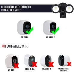 3-in-1 Floodlight, Charger and Mount for Arlo Pro and Arlo Pro 2 (Black) (Camera Not Included) by Wasserstein 14 3-in-1 Floodlight, Charger and Mount for Arlo Pro and Arlo Pro 2 (Black) (Camera Not Included) by Wasserstein -Industrial Tools Sales wasserstein home safety accessories arprofldlightblkus fa 1000