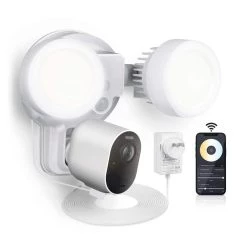 3-in-1 Plugged-In Smart Floodlight, Charger & Mount for Arlo Ultra/Ultra 2, Pro 3/4 - 1500 Lumens, Motion Sensor & Timer by Wasserstein