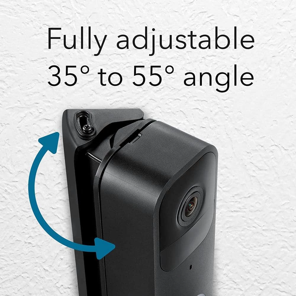 Horizontal Adjustable Angle Mount and Wall Plate for Blink Video Doorbell (Black) - 35° to 55° Adjustment by Wasserstein 2 Horizontal Adjustable Angle Mount and Wall Plate for Blink Video Doorbell (Black) - 35° to 55° Adjustment by Wasserstein - Image 2