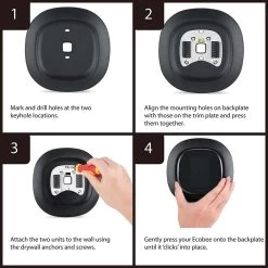 Aluminum-Alloy Metal Wall Plate Mount for ECOBEE 4 Smart Wi-Fi Thermostat in Black by Wasserstein 9 Aluminum-Alloy Metal Wall Plate Mount for ECOBEE 4 Smart Wi-Fi Thermostat in Black by Wasserstein -Industrial Tools Sales wasserstein home safety accessories ebmetalwpbkusa 1f 1000