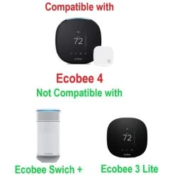 Aluminum-Alloy Metal Wall Plate Mount for ECOBEE 4 Smart Wi-Fi Thermostat in Black by Wasserstein 11 Aluminum-Alloy Metal Wall Plate Mount for ECOBEE 4 Smart Wi-Fi Thermostat in Black by Wasserstein -Industrial Tools Sales wasserstein home safety accessories ebmetalwpbkusa 76 1000