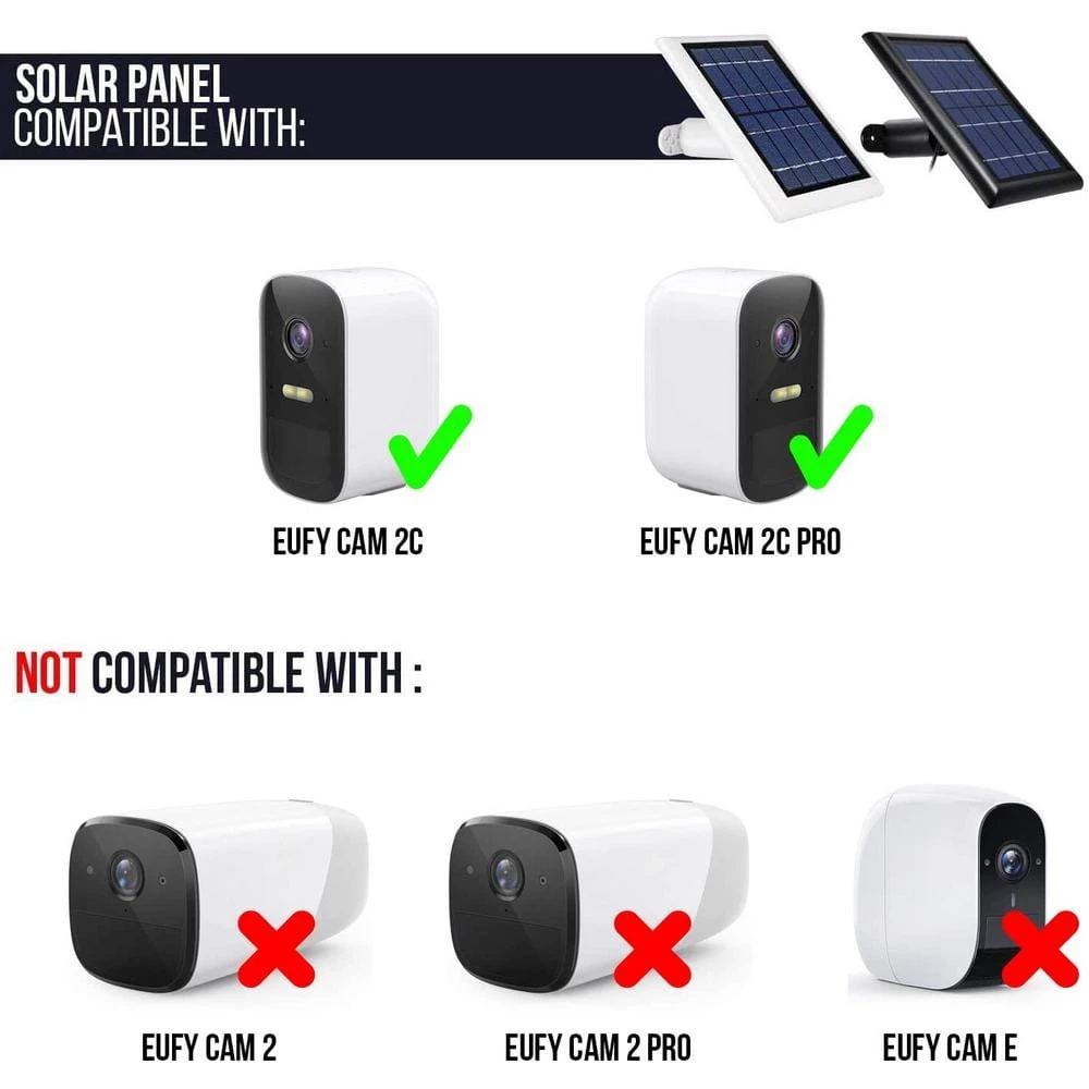 Solar Panel with 13 ft. Cable for Eufy Cam 2C and 2C Pro - Power Your Eufy Surveillance Camera Continuously in White by Wasserstein 7 Solar Panel with 13 ft. Cable for Eufy Cam 2C and 2C Pro - Power Your Eufy Surveillance Camera Continuously in White by Wasserstein - Image 7