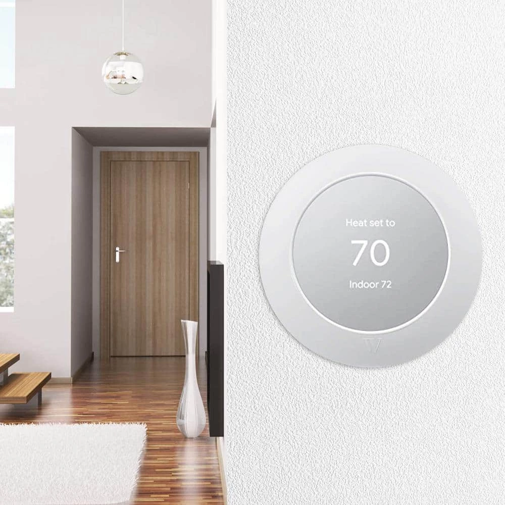 5.25 in. White Wall Plate Cover for Google Nest Thermostat 2020 - Elegant Mounting for Your Google Nest Thermostat by Wasserstein 4 5.25 in. White Wall Plate Cover for Google Nest Thermostat 2020 - Elegant Mounting for Your Google Nest Thermostat by Wasserstein - Image 4