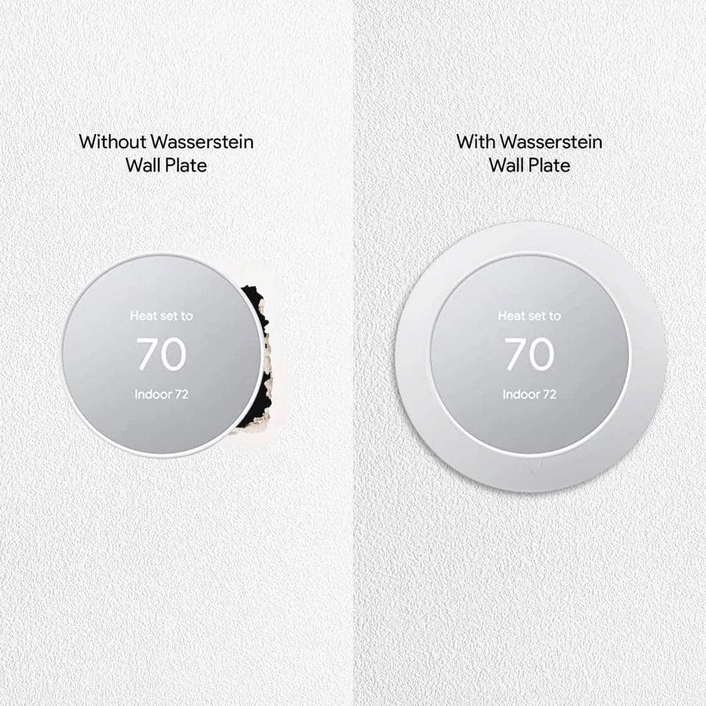 5.25 in. White Wall Plate Cover for Google Nest Thermostat 2020 - Elegant Mounting for Your Google Nest Thermostat by Wasserstein 3 5.25 in. White Wall Plate Cover for Google Nest Thermostat 2020 - Elegant Mounting for Your Google Nest Thermostat by Wasserstein - Image 3