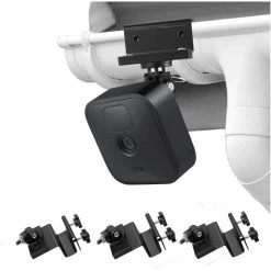 Weatherproof Gutter Mount for Blink Outdoor Blink XT and Blink XT2 Camera with Universal Screw Adapter, Black (3-Pack) by Wasserstein
