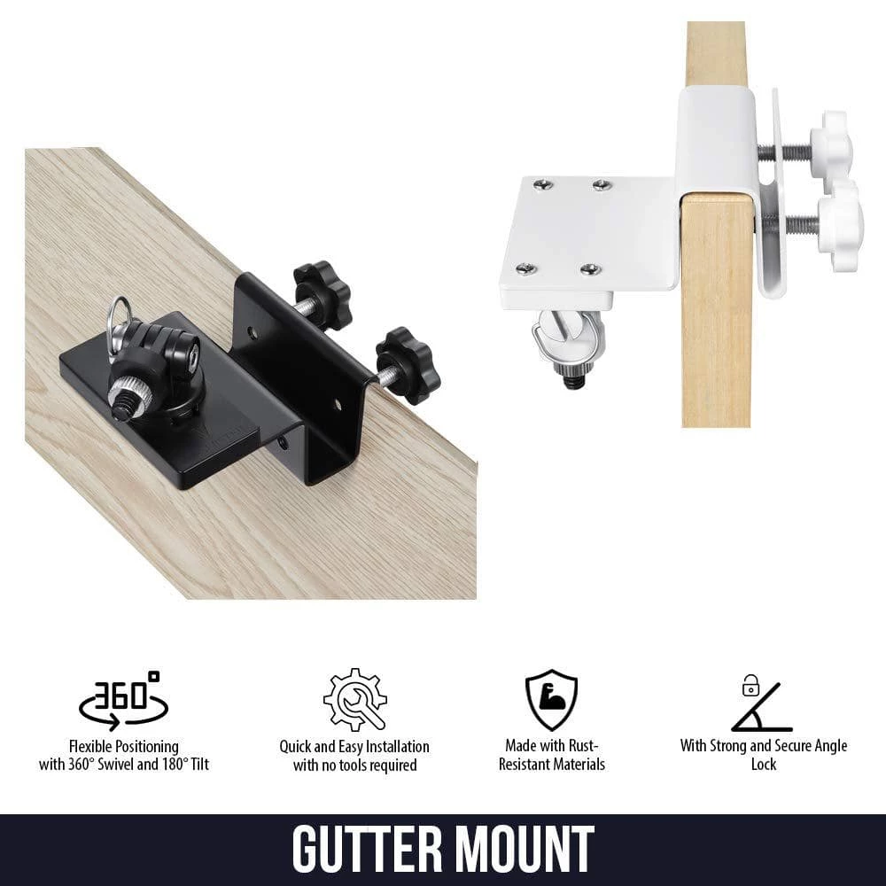 Weatherproof Gutter Mount for Blink Outdoor Blink XT and Blink XT2 Camera with Universal Screw Adapter, Black (3-Pack) by Wasserstein 2 Weatherproof Gutter Mount for Blink Outdoor Blink XT and Blink XT2 Camera with Universal Screw Adapter, Black (3-Pack) by Wasserstein - Image 2