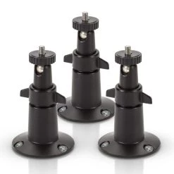 Security Wall Mount Adjustable Indoor/Outdoor for Arlo Pro, Pro 2, Pro 3, Pro 4, Ultra, Ultra 2 Cameras (3-Pack, Black) by Wasserstein