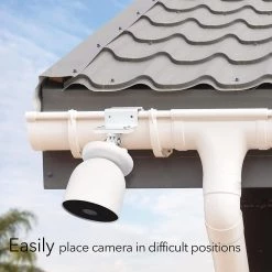 Weatherproof Gutter Mount for Google Nest Cam Battery White Flexible Mounting for Nest Cam by Wasserstein -Industrial Tools Sales wasserstein home safety accessories nestcamguttermntwhtus 4f 1000