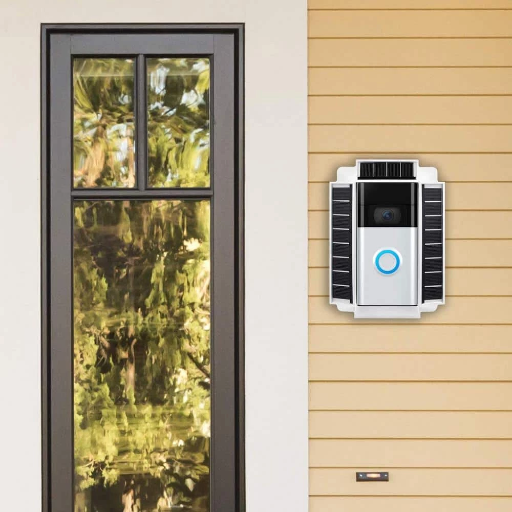 Solar Charger Mount for Ring Video Doorbell 1 (2nd Gen, 2020 Release) - Power Your Ring Doorbell (5V 0.6W) - White by Wasserstein 4 Solar Charger Mount for Ring Video Doorbell 1 (2nd Gen, 2020 Release) - Power Your Ring Doorbell (5V 0.6W) - White by Wasserstein - Image 4