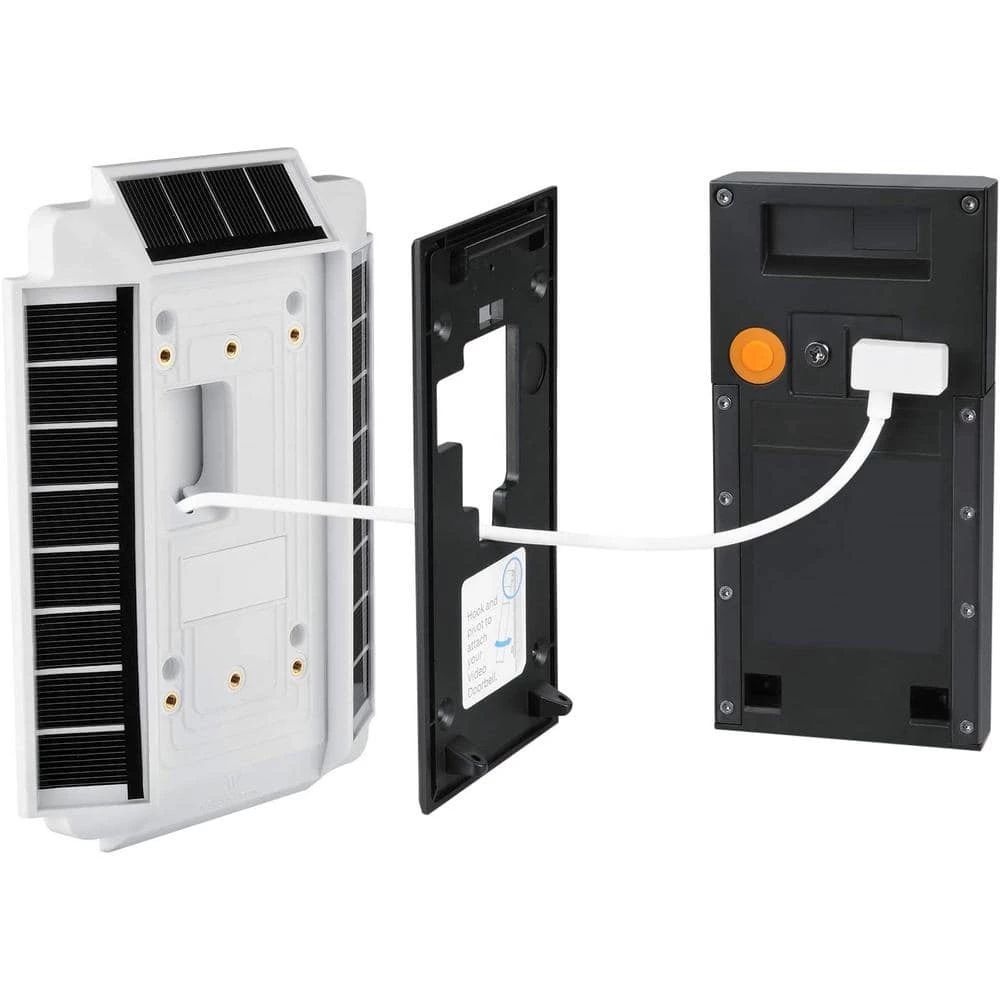 Solar Charger Mount for Ring Video Doorbell 1 (2nd Gen, 2020 Release) - Power Your Ring Doorbell (5V 0.6W) - White by Wasserstein 3 Solar Charger Mount for Ring Video Doorbell 1 (2nd Gen, 2020 Release) - Power Your Ring Doorbell (5V 0.6W) - White by Wasserstein - Image 3