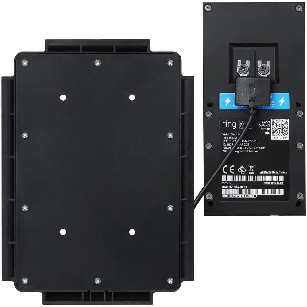 Black Solar Charger Mount for Ring Video Doorbell 3, 3 Plus and 4 - Power Your Ring Doorbell (5-Volt 0.6-Watt) by Wasserstein 3 Black Solar Charger Mount for Ring Video Doorbell 3, 3 Plus and 4 - Power Your Ring Doorbell (5-Volt 0.6-Watt) by Wasserstein - Image 3