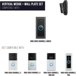 Vertical Adjustable Angle Mount and Wall Plate for Ring Video Doorbell Wired by Wasserstein 13 Vertical Adjustable Angle Mount and Wall Plate for Ring Video Doorbell Wired by Wasserstein -Industrial Tools Sales wasserstein home safety accessories ringdbbatverwdg wlpltblkus 76 1000