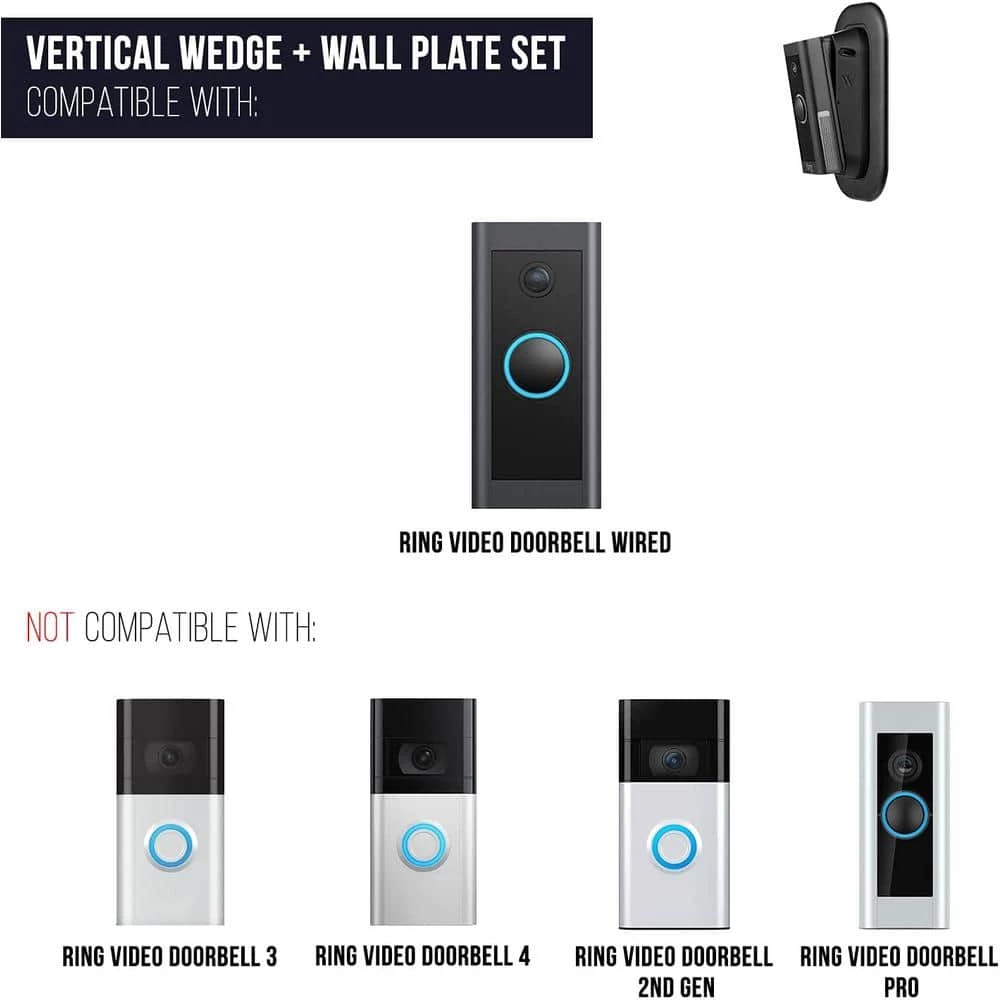 Vertical Adjustable Angle Mount and Wall Plate for Ring Video Doorbell Wired by Wasserstein 7 Vertical Adjustable Angle Mount and Wall Plate for Ring Video Doorbell Wired by Wasserstein - Image 7