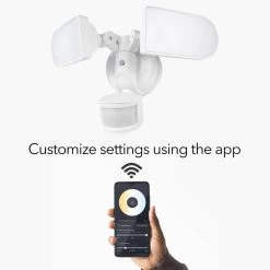 Wired Smart Floodlight-2000 Lumens-Outdoor Floodlight with Motion Sensor and Timer Control for Your Home Security System by Wasserstein -Industrial Tools Sales wasserstein home safety accessories smtfldlightwhtus 4f 1000