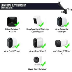 Universal Gutter Mount for Wyze, Blink, Ring, Arlo, Eufy Camera (Black) - Mount Your Security Cam and Solar Panel by Wasserstein 13 Universal Gutter Mount for Wyze, Blink, Ring, Arlo, Eufy Camera (Black) - Mount Your Security Cam and Solar Panel by Wasserstein -Industrial Tools Sales wasserstein home safety accessories univguttermountblkus 76 1000