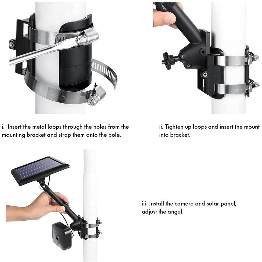 2-in-1 Universal Pole Mount for Wyze, Blink, Ring, Arlo, Eufy Camera and Solar Panel (White) by Wasserstein 3 2-in-1 Universal Pole Mount for Wyze, Blink, Ring, Arlo, Eufy Camera and Solar Panel (White) by Wasserstein - Image 3
