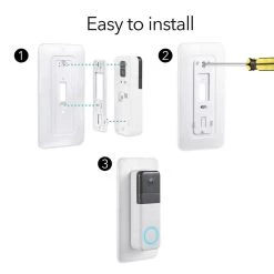 Wall Plate Compatible with Wyze Video Doorbell Pro - Weather Resistant Doorbell Mount for your Wyze Cam by Wasserstein -Industrial Tools Sales wasserstein home safety accessories wyzedbprowallplateus 76 1000