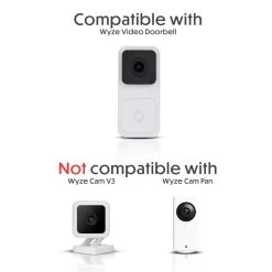Vertical Adjustable Angle Mount and Wall Plate Compatible with Wyze Video Doorbell - 0° to 15° Adjustment by Wasserstein -Industrial Tools Sales wasserstein home safety accessories wyzedbverwedgeus 76 1000