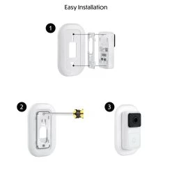 Wall Plate Compatible With Wyze Video Doorbell - Weather Resistant Wyze Video Doorbell Camera Mount in White by Wasserstein -Industrial Tools Sales wasserstein home safety accessories wyzedbwallplateus 44 1000