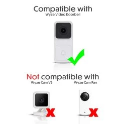 Wall Plate Compatible With Wyze Video Doorbell - Weather Resistant Wyze Video Doorbell Camera Mount in White by Wasserstein -Industrial Tools Sales wasserstein home safety accessories wyzedbwallplateus 76 1000
