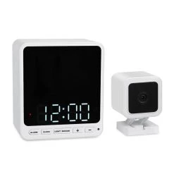 Alarm Clock Hidden Camera Case - Compatible with Wyze Cam V3 Only - for Low-Key Camera Placement (White) by Wasserstein