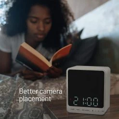 Alarm Clock Hidden Camera Case - Compatible with Wyze Cam V3 Only - for Low-Key Camera Placement (White) by Wasserstein -Industrial Tools Sales wasserstein home safety accessories wyzev3clockcasewhtus c3 1000