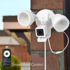 3-in-1 Plugged-In Smart Floodlight, Charger & Mount for Wyze Cam V3 -1500 Lumens, Motion Sensor & Timer Control by Wasserstein -Industrial Tools Sales wasserstein home safety accessories wyzev3smtadpfldwhtus 1f 1000
