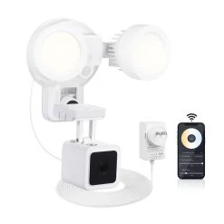 3-in-1 Plugged-In Smart Floodlight, Charger & Mount for Wyze Cam V3 -1500 Lumens, Motion Sensor & Timer Control by Wasserstein